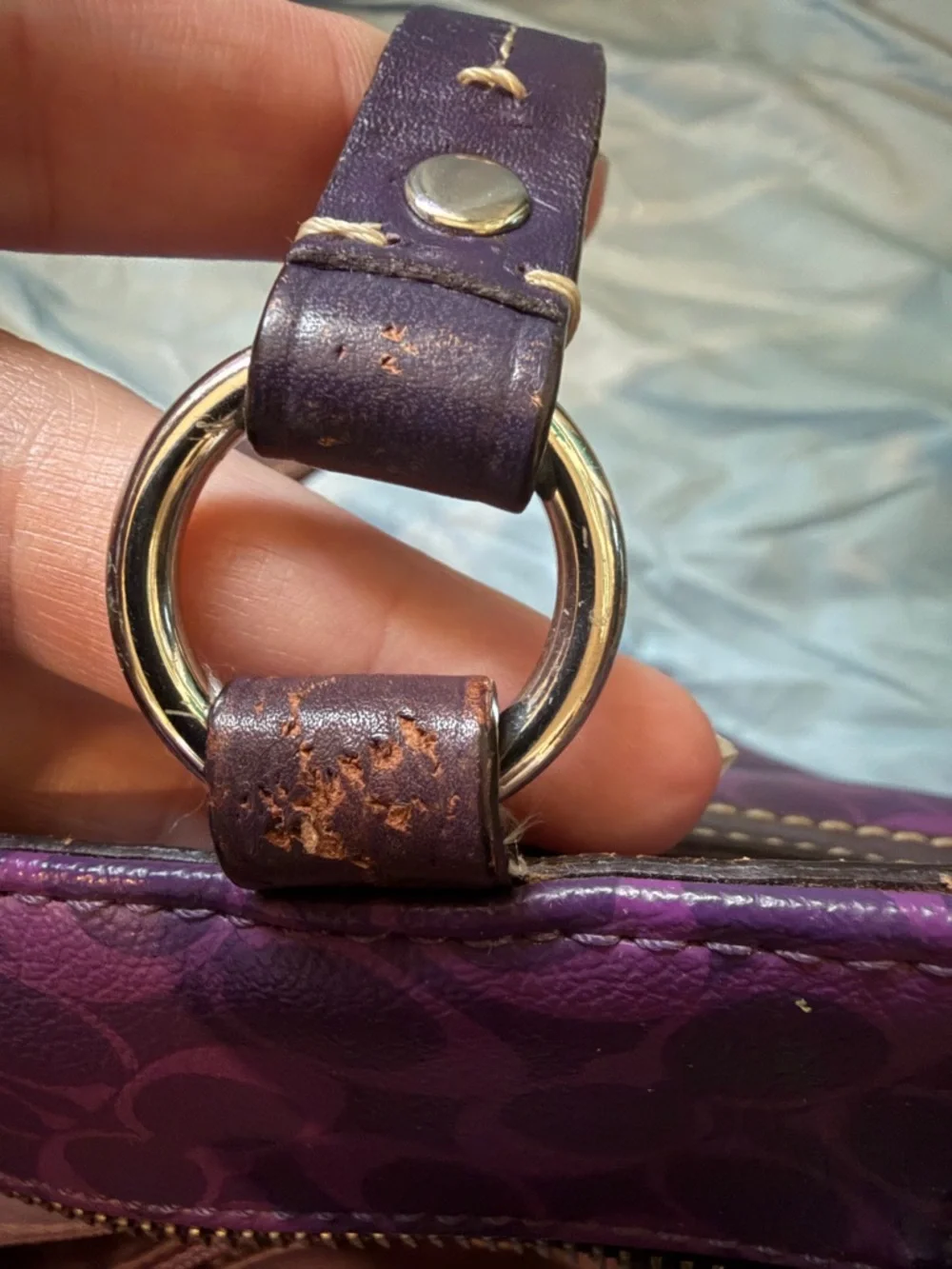 Coach 2010 Purple Signature Stripe Tote Bag - Picture 9 of 12